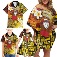 Papua New Guinea Retro Christmas Family Matching Off Shoulder Short Dress and Hawaiian Shirt Hamamas Krismas LT05 - Polynesian Pride