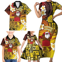 Papua New Guinea Retro Christmas Family Matching Short Sleeve Bodycon Dress and Hawaiian Shirt Hamamas Krismas LT05 - Polynesian Pride