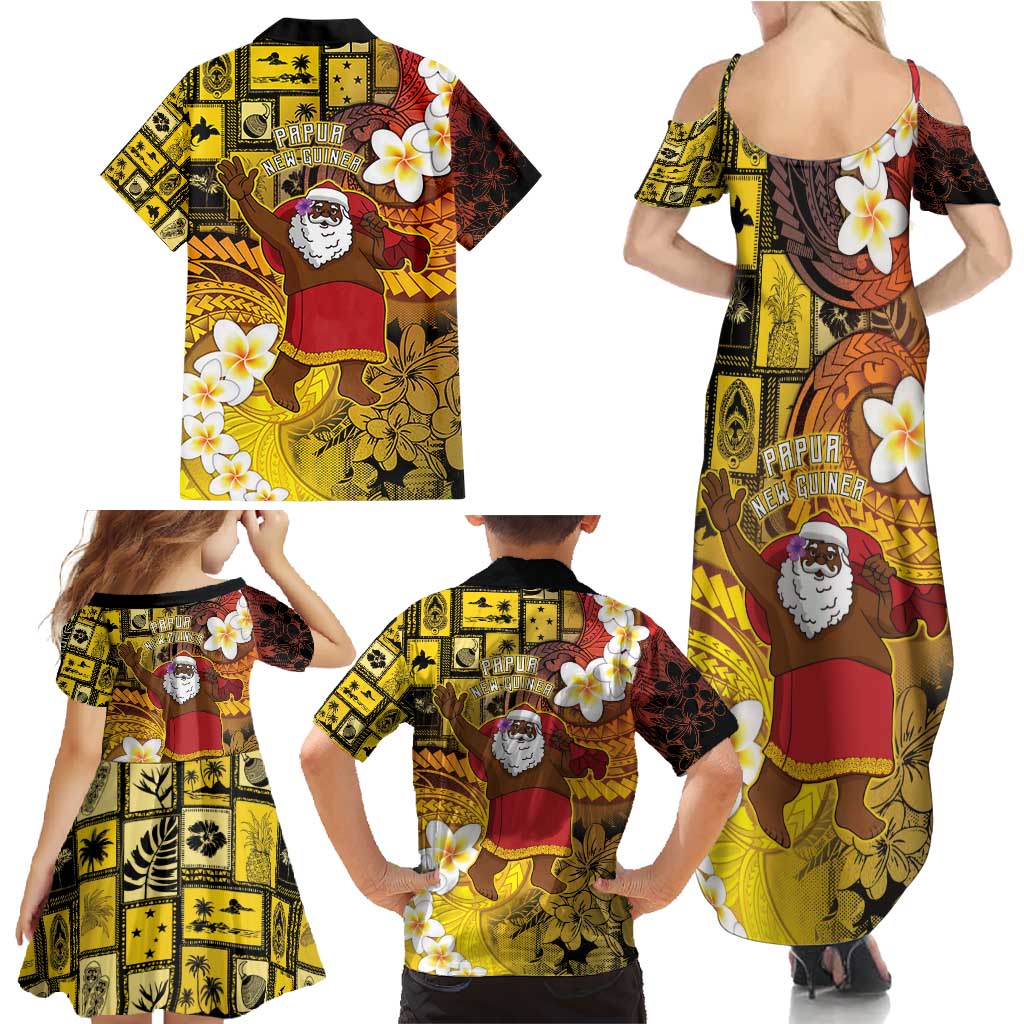 Papua New Guinea Retro Christmas Family Matching Summer Maxi Dress and Hawaiian Shirt Hamamas Krismas LT05 - Polynesian Pride