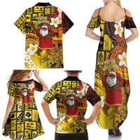Papua New Guinea Retro Christmas Family Matching Summer Maxi Dress and Hawaiian Shirt Hamamas Krismas LT05 - Polynesian Pride