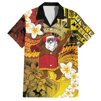 Papua New Guinea Retro Christmas Family Matching Summer Maxi Dress and Hawaiian Shirt Hamamas Krismas LT05 Dad's Shirt - Short Sleeve Colorful - Polynesian Pride