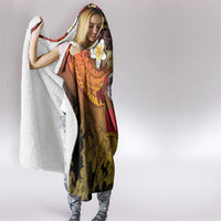 Papua New Guinea Retro Christmas Hooded Blanket Hamamas Krismas - Polynesian Pride