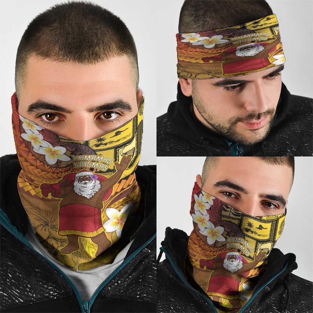 Papua New Guinea Retro Christmas Neck Gaiter Hamamas Krismas - Polynesian Pride