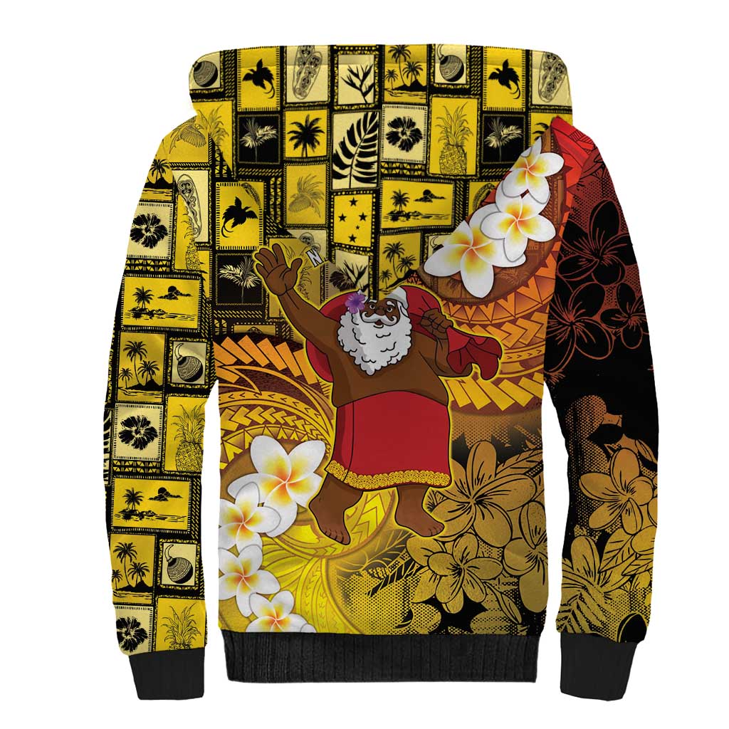 Papua New Guinea Retro Christmas Sherpa Hoodie Hamamas Krismas - Polynesian Pride