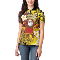 Papua New Guinea Retro Christmas Women Polo Shirt Hamamas Krismas LT05 - Polynesian Pride