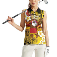 Papua New Guinea Retro Christmas Women Sleeveless Polo Shirt Hamamas Krismas LT05 - Polynesian Pride