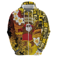 Papua New Guinea Retro Christmas Zip Hoodie Hamamas Krismas LT05 - Polynesian Pride