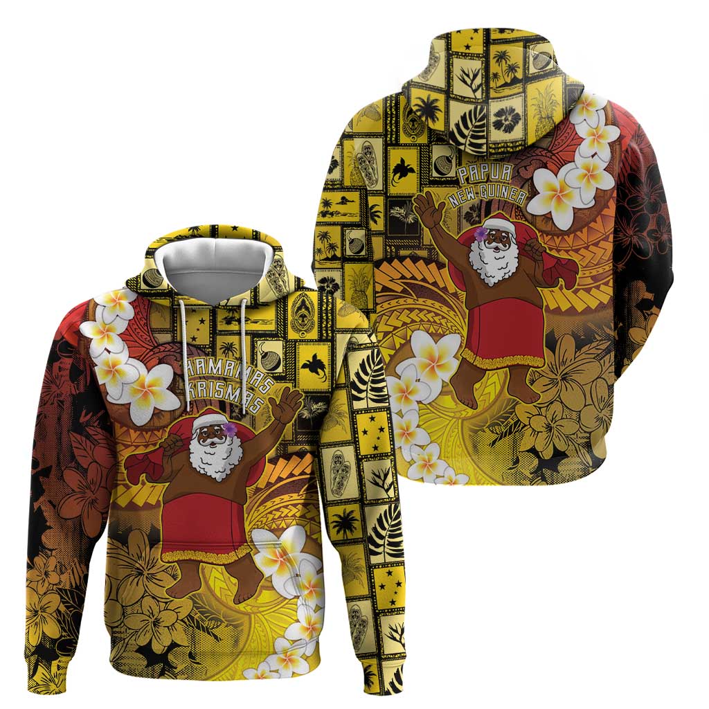 Papua New Guinea Retro Christmas Zip Hoodie Hamamas Krismas LT05 - Polynesian Pride