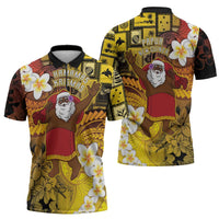 Papua New Guinea Retro Christmas Zipper Polo Shirt Hamamas Krismas - Polynesian Pride