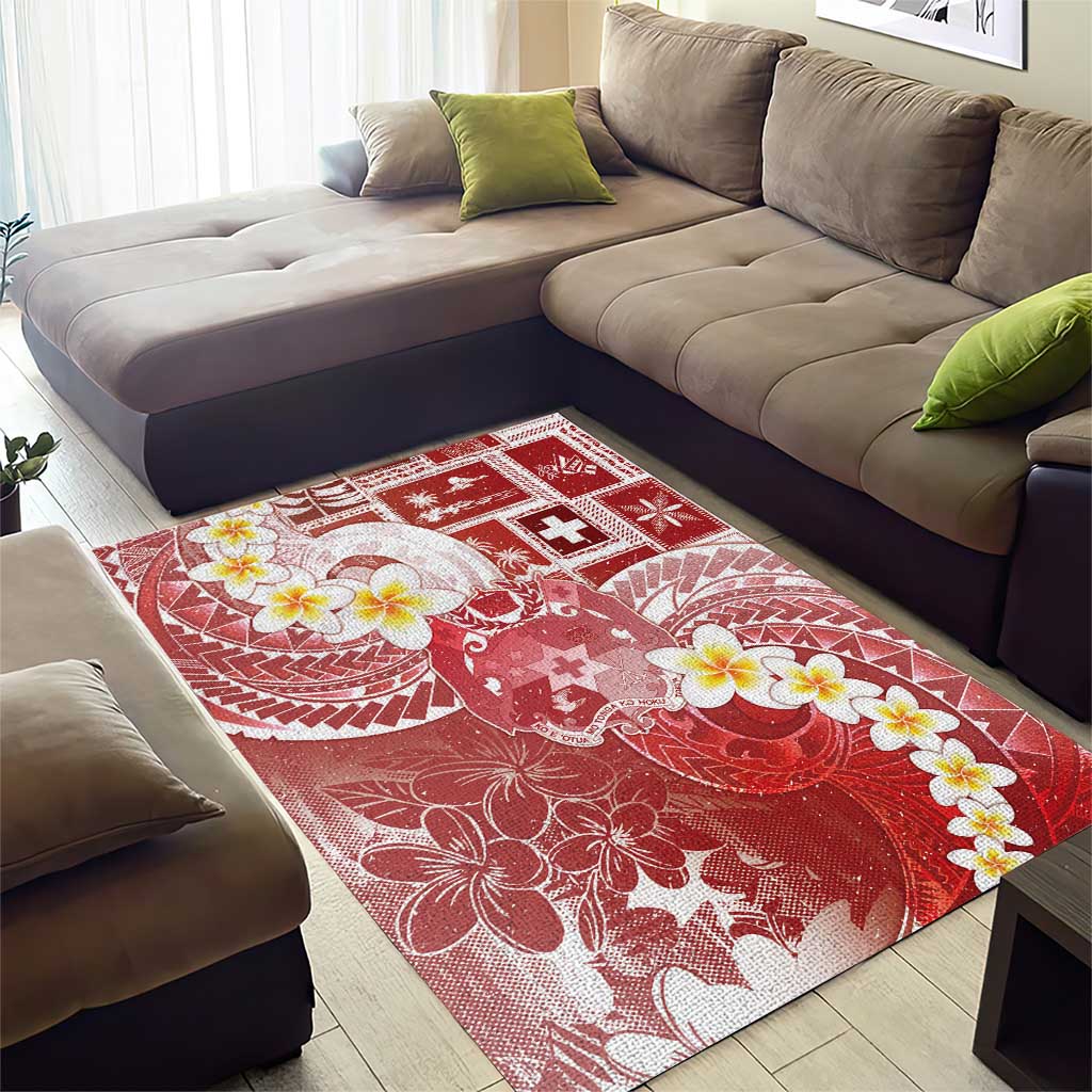 Tonga Christmas Area Rug Kilisimasi Fiefia Retro Style Red - Polynesian Pride