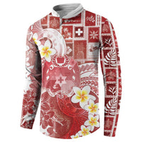 Tonga Christmas Button Sweatshirt Kilisimasi Fiefia Retro Style Red - Polynesian Pride