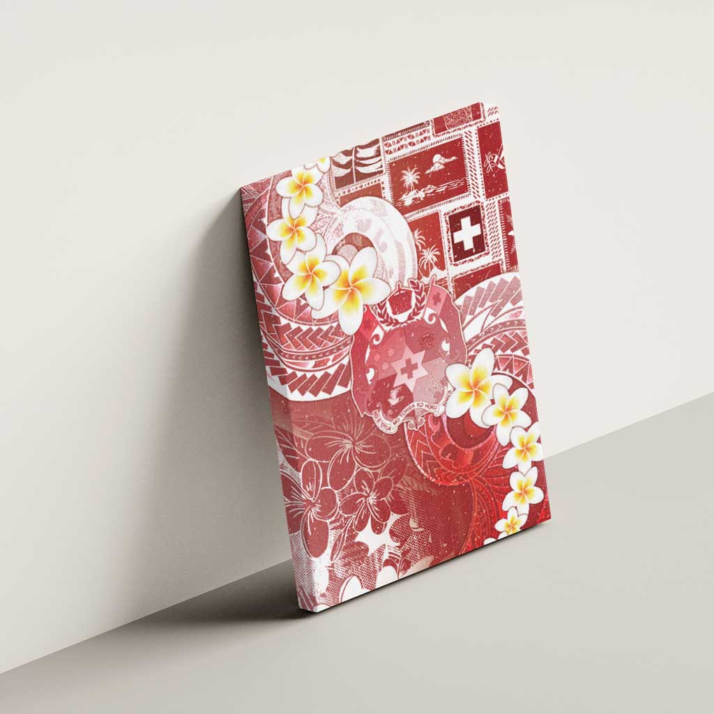 Tonga Christmas Canvas Wall Art Kilisimasi Fiefia Retro Style Red - Polynesian Pride
