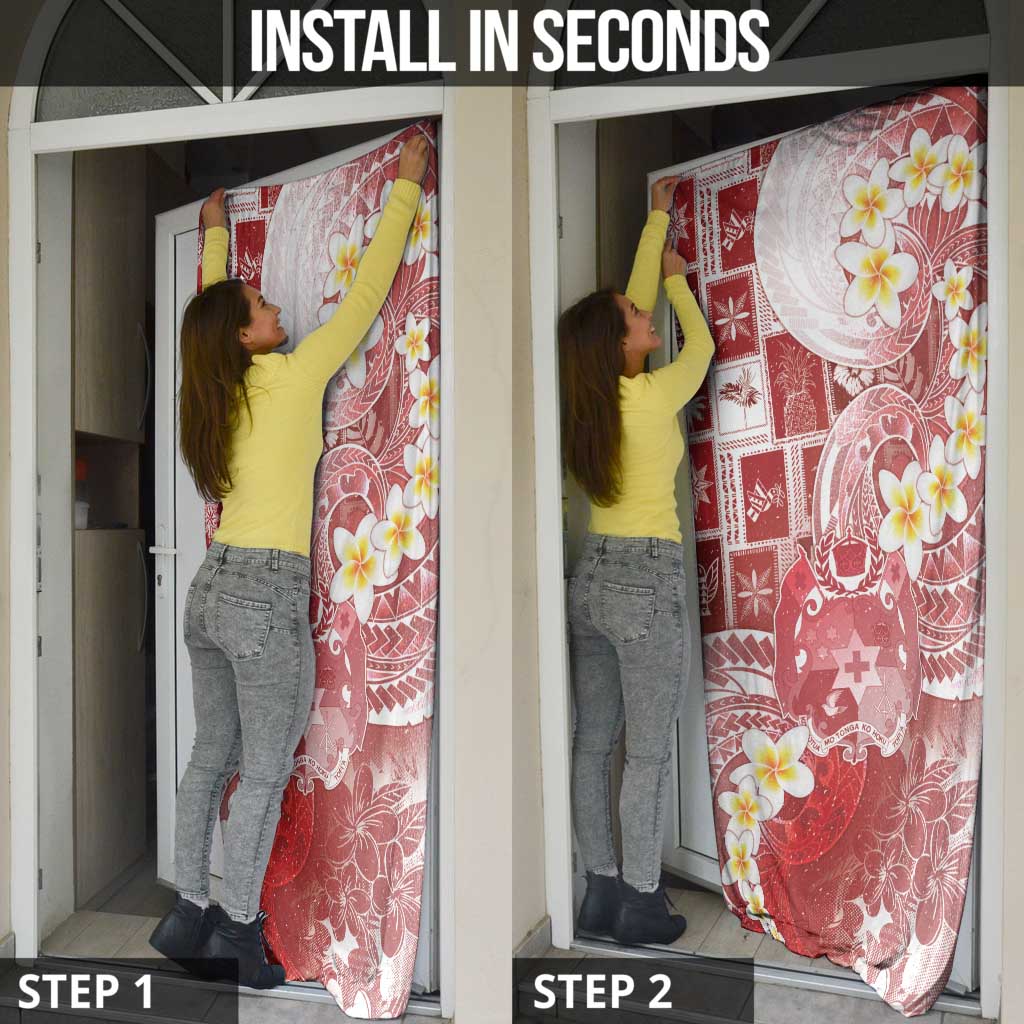 Tonga Christmas Door Cover Kilisimasi Fiefia Retro Style Red - Polynesian Pride