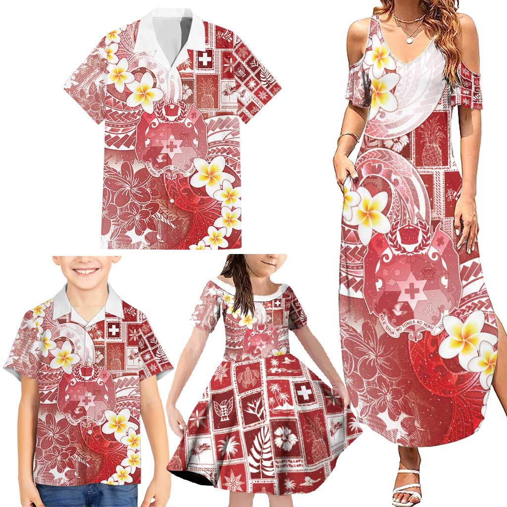 Tonga Christmas Family Matching Summer Maxi Dress and Hawaiian Shirt Kilisimasi Fiefia Retro Style Red - Polynesian Pride