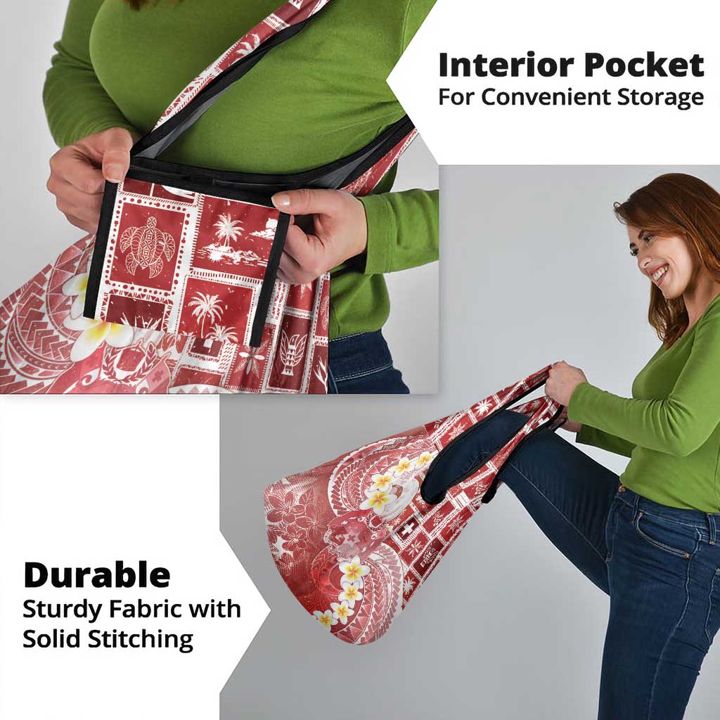 Tonga Christmas Grocery Bag Kilisimasi Fiefia Retro Style Red - Polynesian Pride