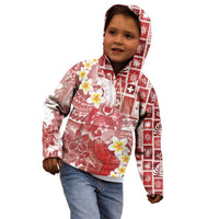 Tonga Christmas Kid Hoodie Kilisimasi Fiefia Retro Style Red - Polynesian Pride