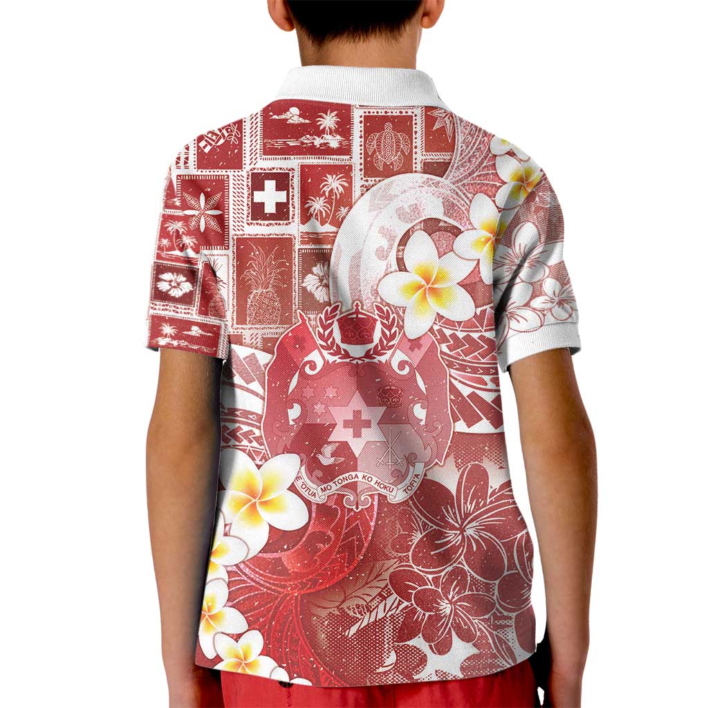 Tonga Christmas Kid Polo Shirt Kilisimasi Fiefia Retro Style Red - Polynesian Pride