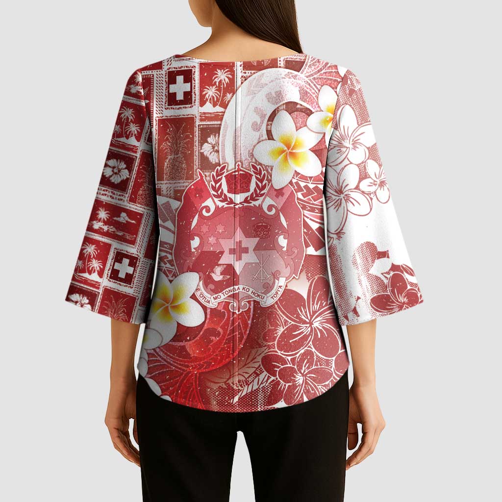 Tonga Christmas Kimono Sleeve Blouse Kilisimasi Fiefia Retro Style Red - Polynesian Pride