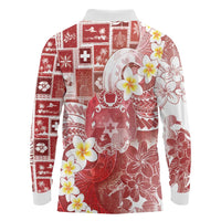Tonga Christmas Long Sleeve Polo Shirt Kilisimasi Fiefia Retro Style Red - Polynesian Pride