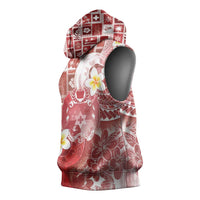 Tonga Christmas Sleeveless Hoodie Kilisimasi Fiefia Retro Style Red - Polynesian Pride