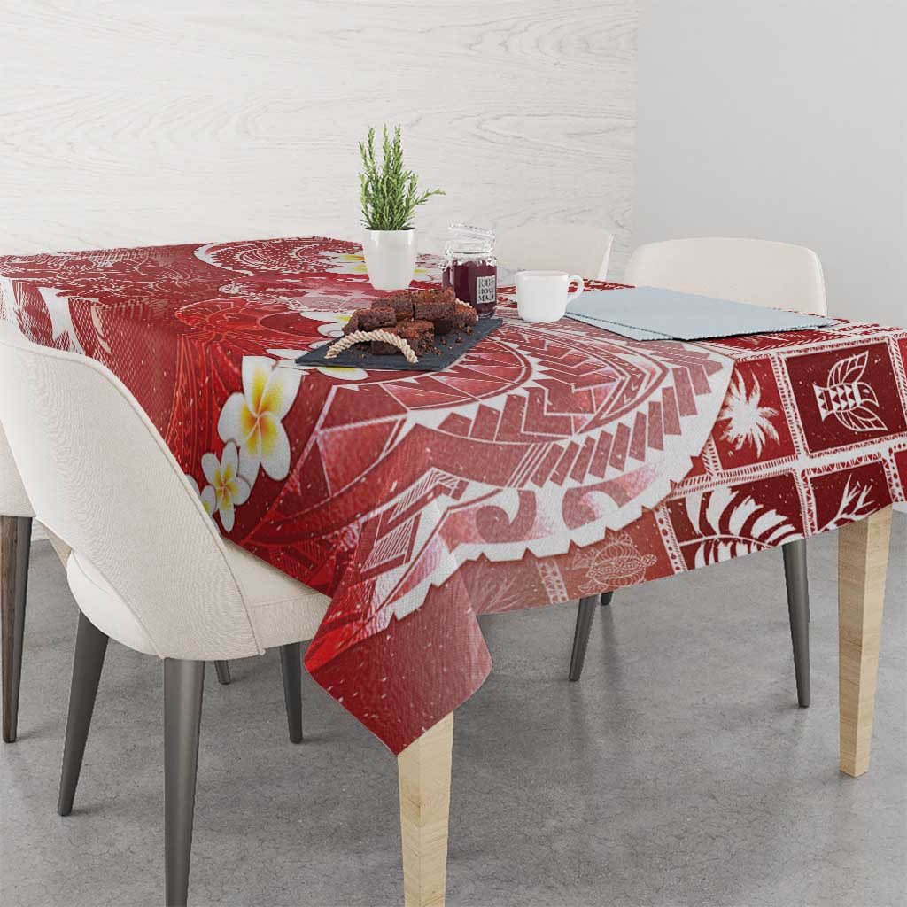 Tonga Christmas Tablecloth Kilisimasi Fiefia Retro Style Red - Polynesian Pride