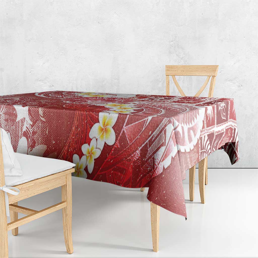 Tonga Christmas Tablecloth Kilisimasi Fiefia Retro Style Red - Polynesian Pride