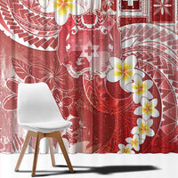 Tonga Christmas Window Curtain Kilisimasi Fiefia Retro Style Red - Polynesian Pride
