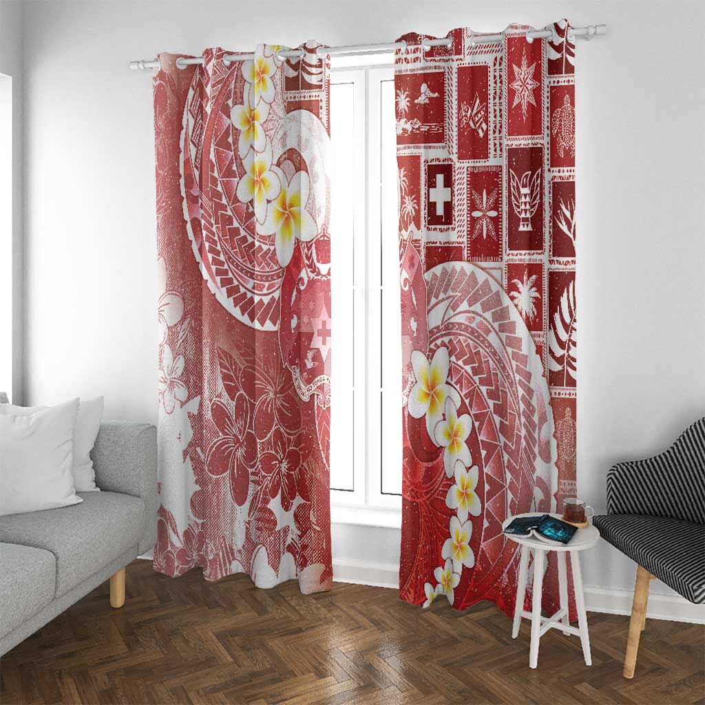 Tonga Christmas Window Curtain Kilisimasi Fiefia Retro Style Red - Polynesian Pride
