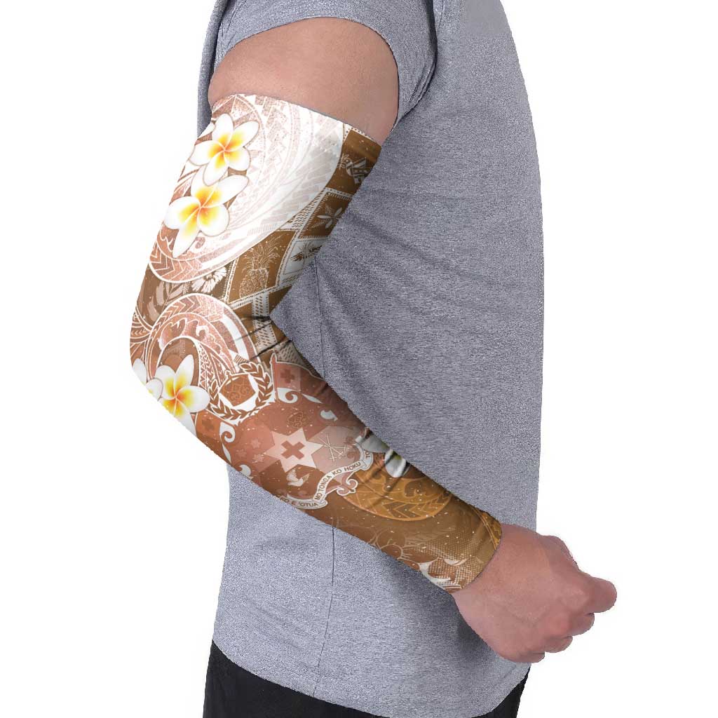 Tonga Christmas Arm Sleeves Kilisimasi Fiefia Retro Style Brown - Polynesian Pride