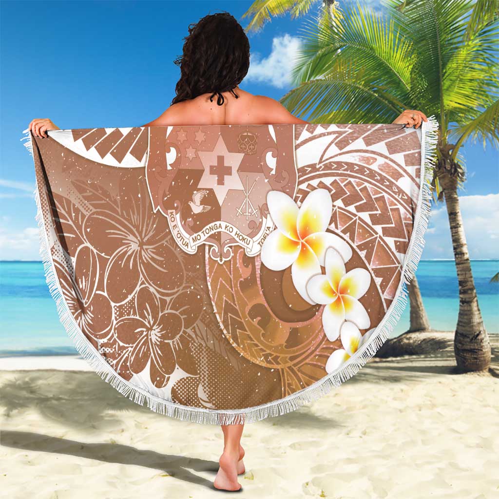 Tonga Christmas Beach Blanket Kilisimasi Fiefia Retro Style Brown - Polynesian Pride