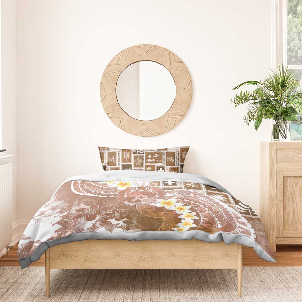 Tonga Christmas Bedding Set Kilisimasi Fiefia Retro Style Brown - Polynesian Pride