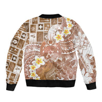 Tonga Christmas Bomber Jacket Kilisimasi Fiefia Retro Style Brown - Polynesian Pride
