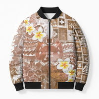 Tonga Christmas Bomber Puffer Jacket Kilisimasi Fiefia Retro Style Brown - Polynesian Pride