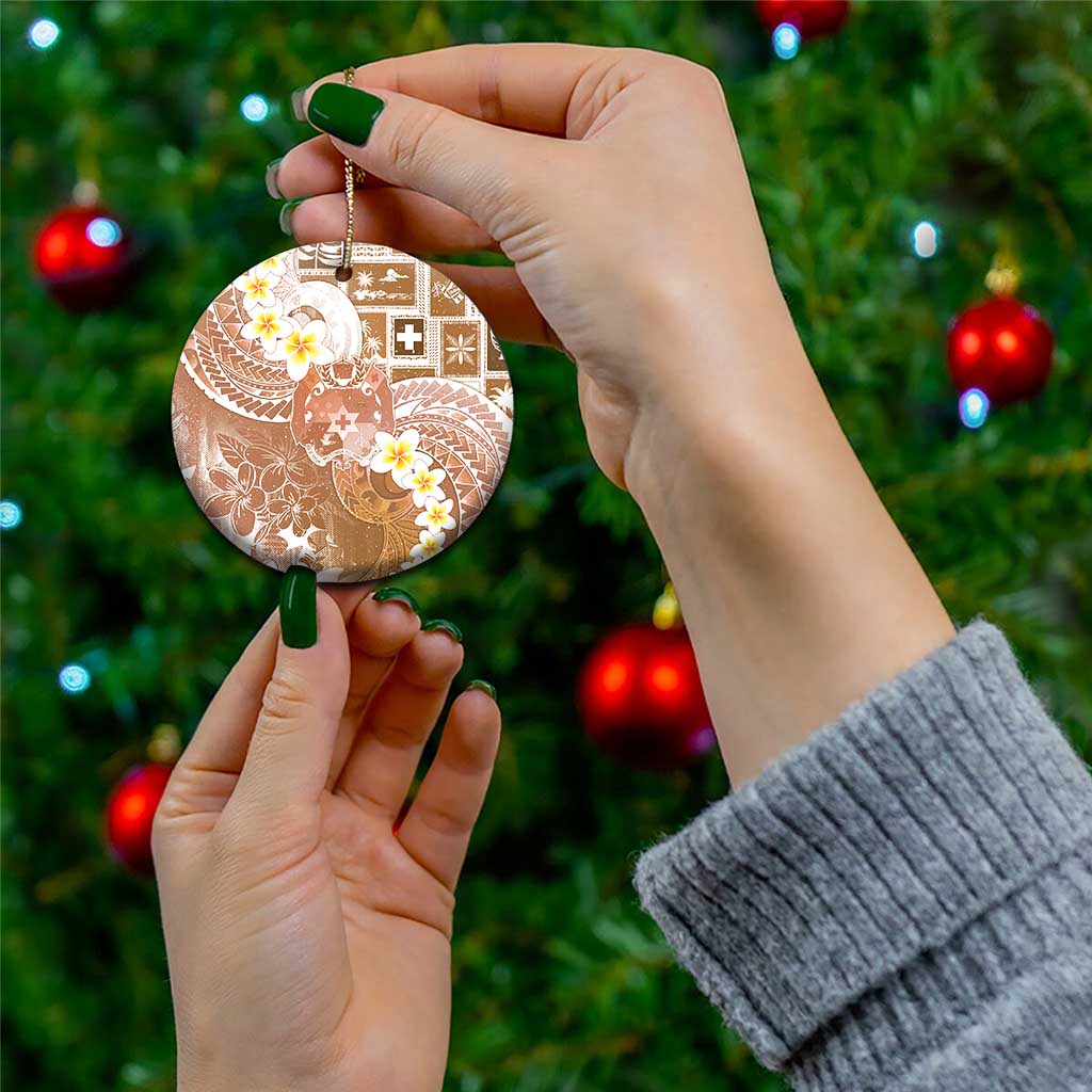 Tonga Christmas Ceramic Ornament Kilisimasi Fiefia Retro Style Brown - Polynesian Pride