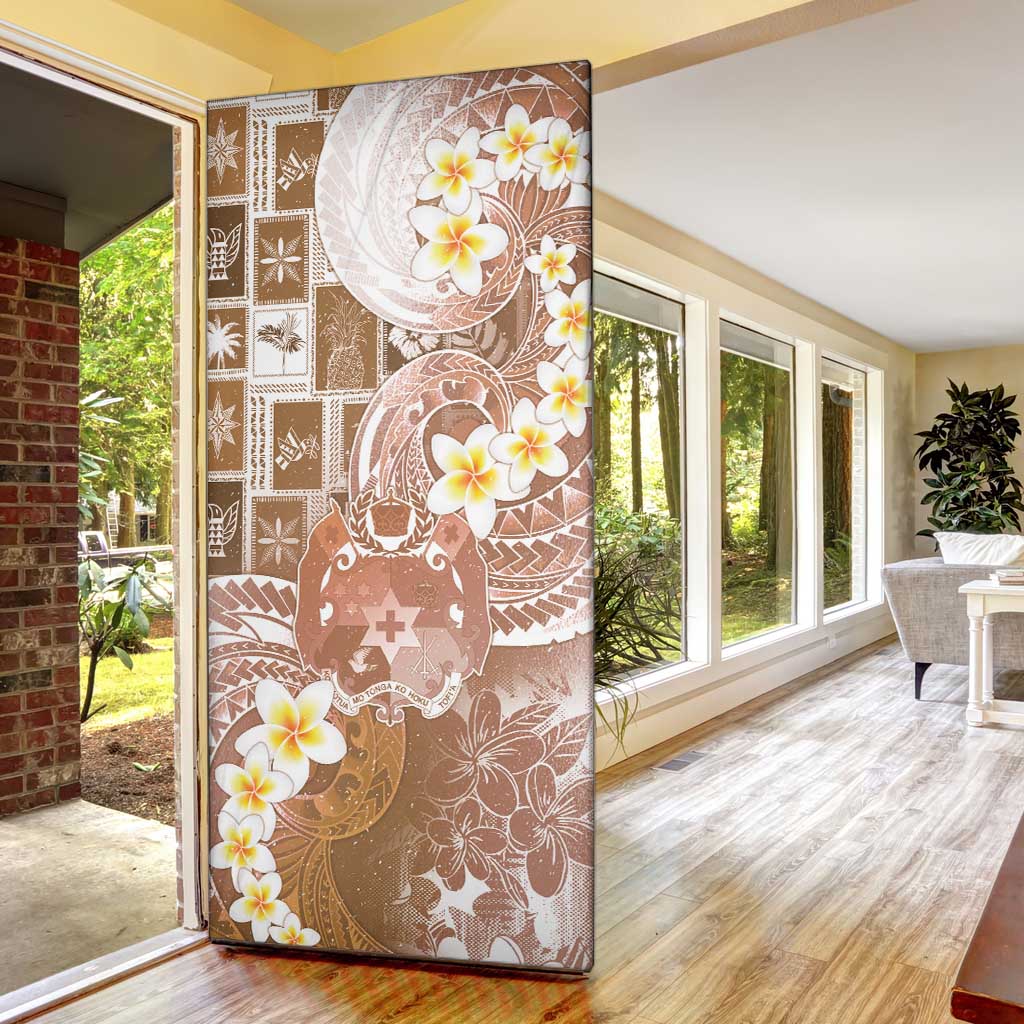 Tonga Christmas Door Cover Kilisimasi Fiefia Retro Style Brown - Polynesian Pride
