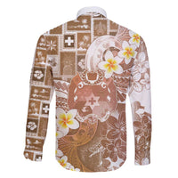 Tonga Christmas Family Matching Puletasi and Hawaiian Shirt Kilisimasi Fiefia Retro Style Brown - Polynesian Pride