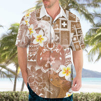 Tonga Christmas Hawaiian Shirt Kilisimasi Fiefia Retro Style Brown - Polynesian Pride