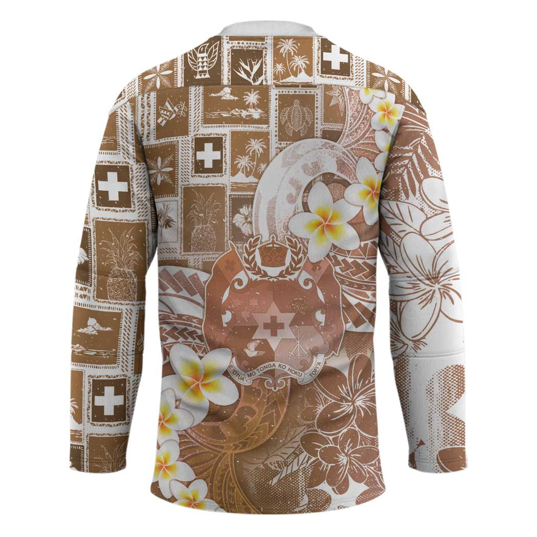 Tonga Christmas Hockey Jersey Kilisimasi Fiefia Retro Style Brown - Polynesian Pride
