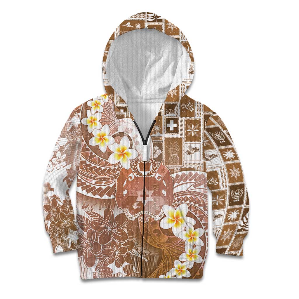 Tonga Christmas Kid Hoodie Kilisimasi Fiefia Retro Style Brown - Polynesian Pride