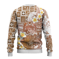 Tonga Christmas Ugly Christmas Sweater Kilisimasi Fiefia Retro Style Brown - Polynesian Pride
