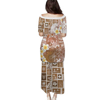 Tonga Christmas Puletasi Kilisimasi Fiefia Retro Style Brown - Polynesian Pride