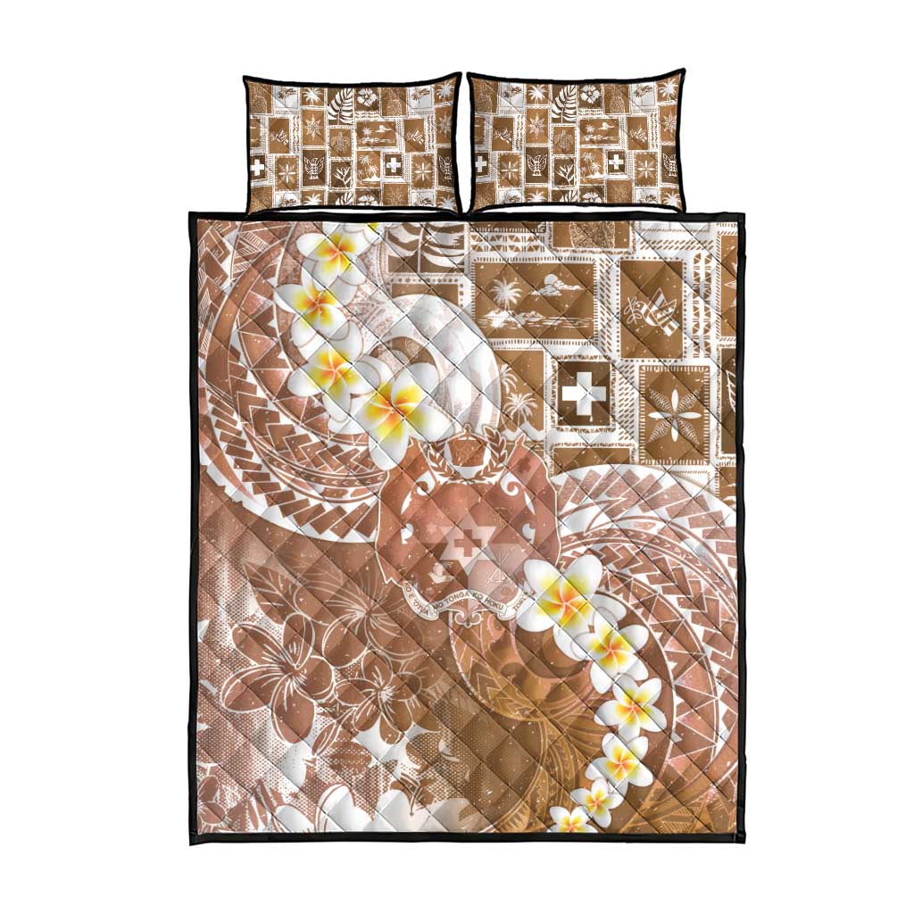 Tonga Christmas Quilt Bed Set Kilisimasi Fiefia Retro Style Brown - Polynesian Pride