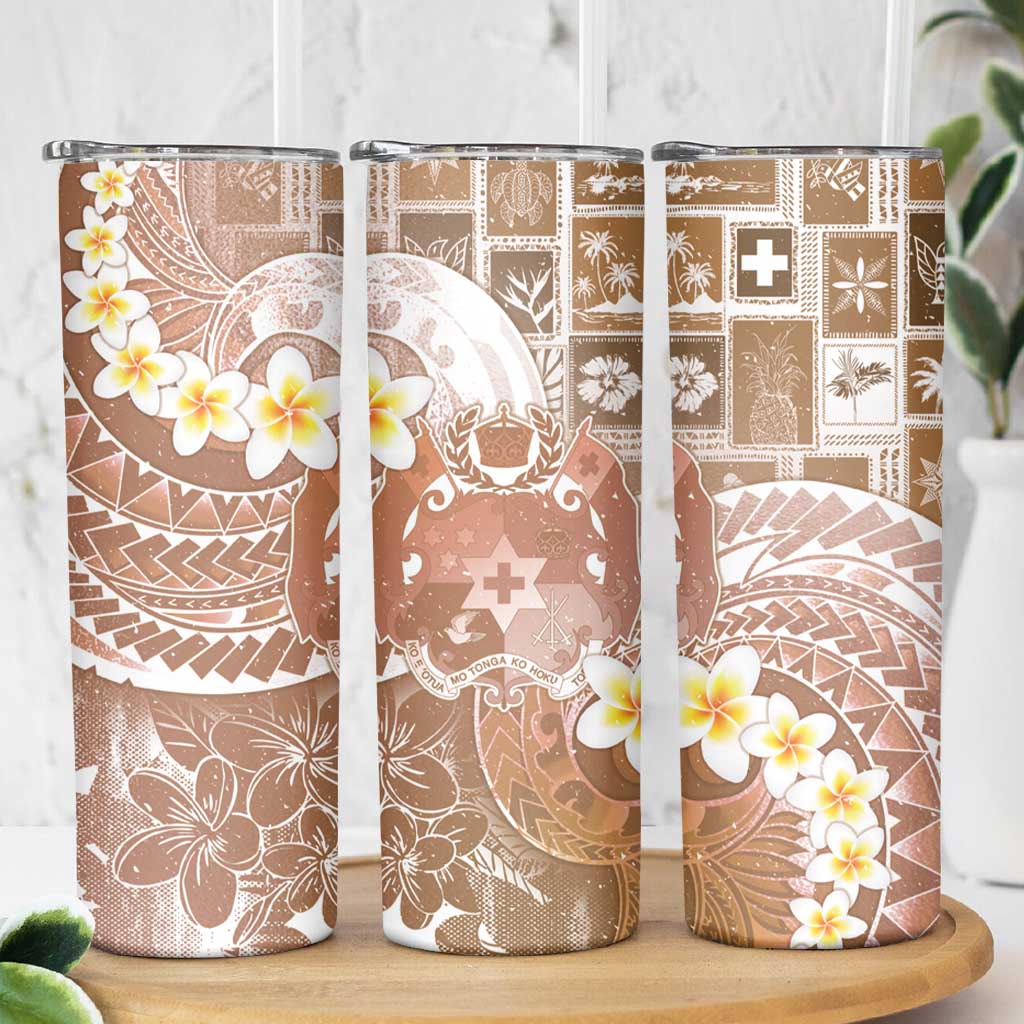 Tonga Christmas Skinny Tumbler Kilisimasi Fiefia Retro Style Brown - Polynesian Pride