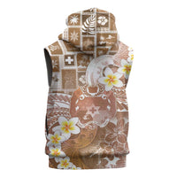 Tonga Christmas Sleeveless Hoodie Kilisimasi Fiefia Retro Style Brown - Polynesian Pride