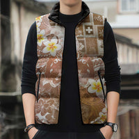 Tonga Christmas Sleeveless Puffer Jacket Kilisimasi Fiefia Retro Style Brown - Polynesian Pride