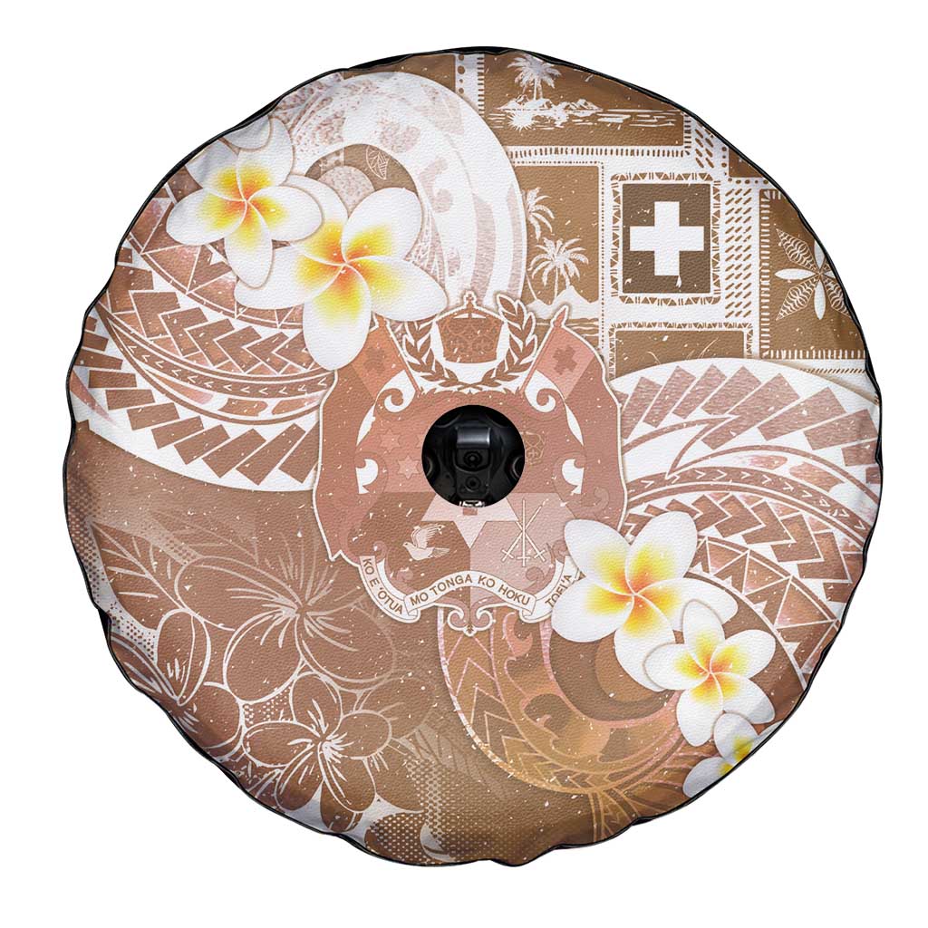 Tonga Christmas Spare Tire Cover Kilisimasi Fiefia Retro Style Brown - Polynesian Pride