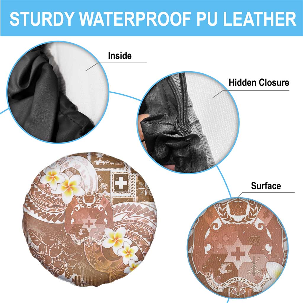 Tonga Christmas Spare Tire Cover Kilisimasi Fiefia Retro Style Brown - Polynesian Pride