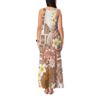 Tonga Christmas Tank Maxi Dress Kilisimasi Fiefia Retro Style Brown - Polynesian Pride