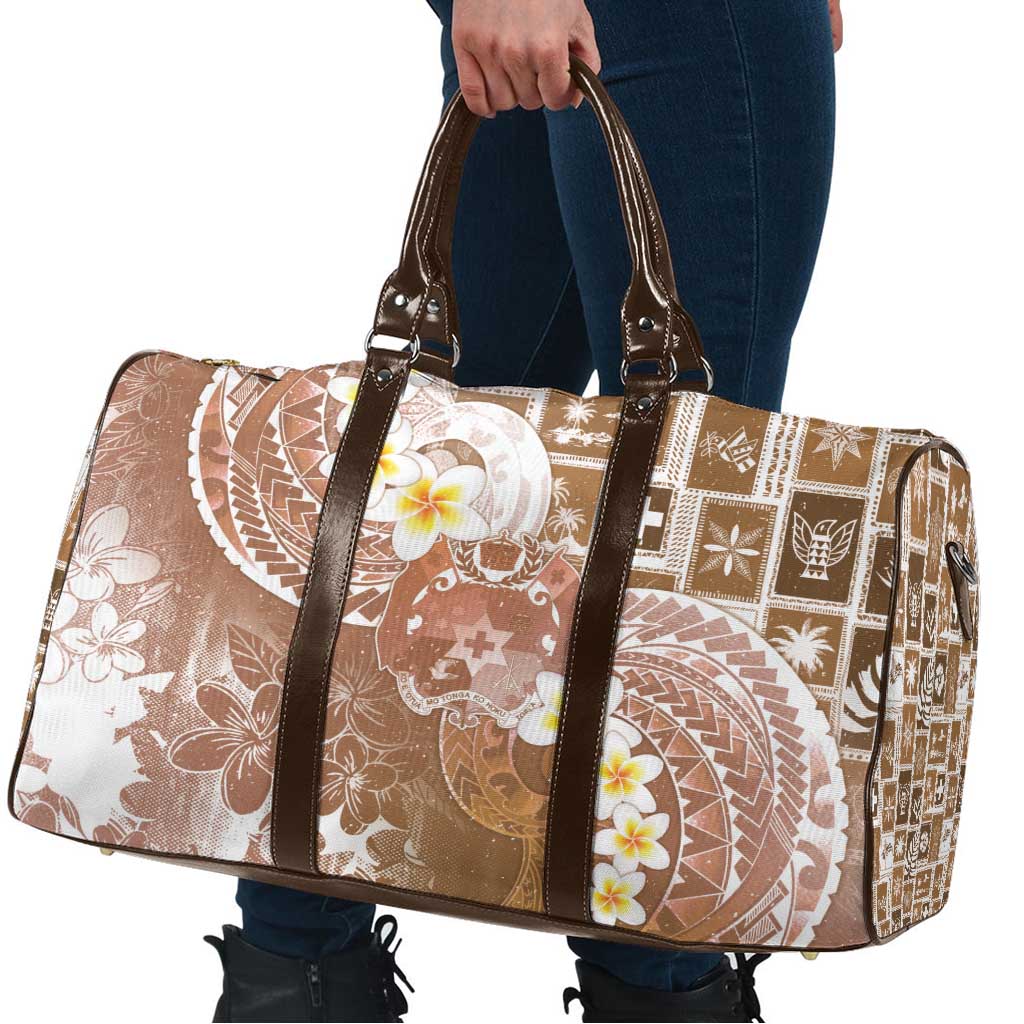 Tonga Christmas Travel Bag Kilisimasi Fiefia Retro Style Brown - Polynesian Pride