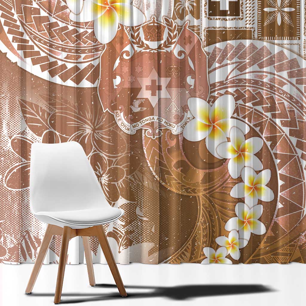 Tonga Christmas Window Curtain Kilisimasi Fiefia Retro Style Brown - Polynesian Pride